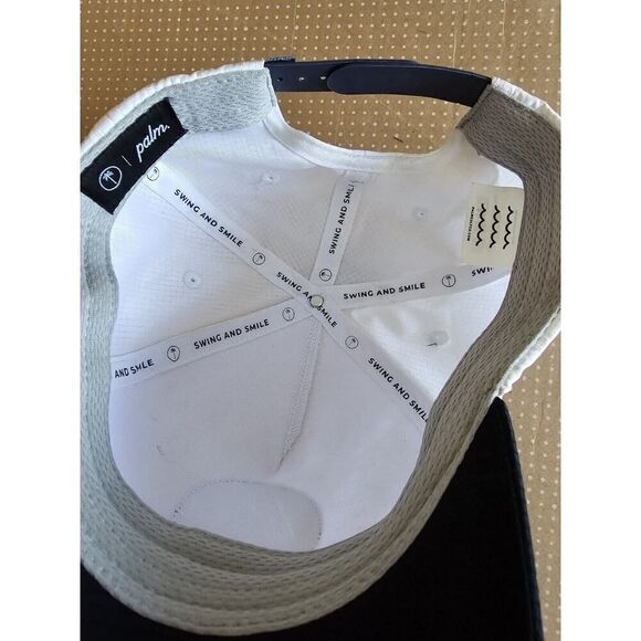 Palm Golf Co Hat Baseball Cap Mens White Solid Tree Strapback - Picture 5 of 11